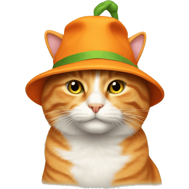 Orange cat with hat emoji