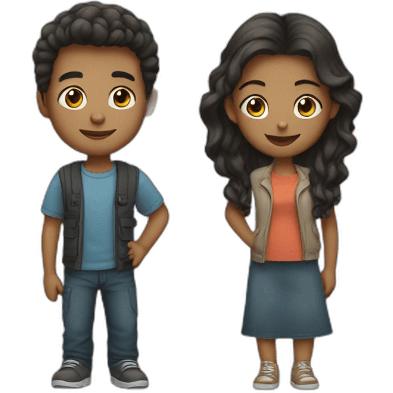 cute girl and boy couple emoji