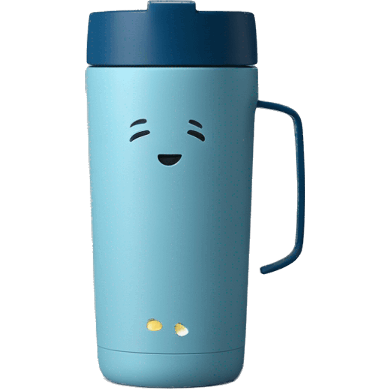 stanley tumbler haze blue with handle emoji