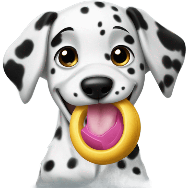 Dalmatian puppy bitting emoji