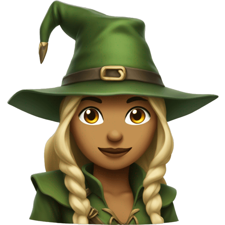 Fierce elf ranger wearing fedora woman emoji