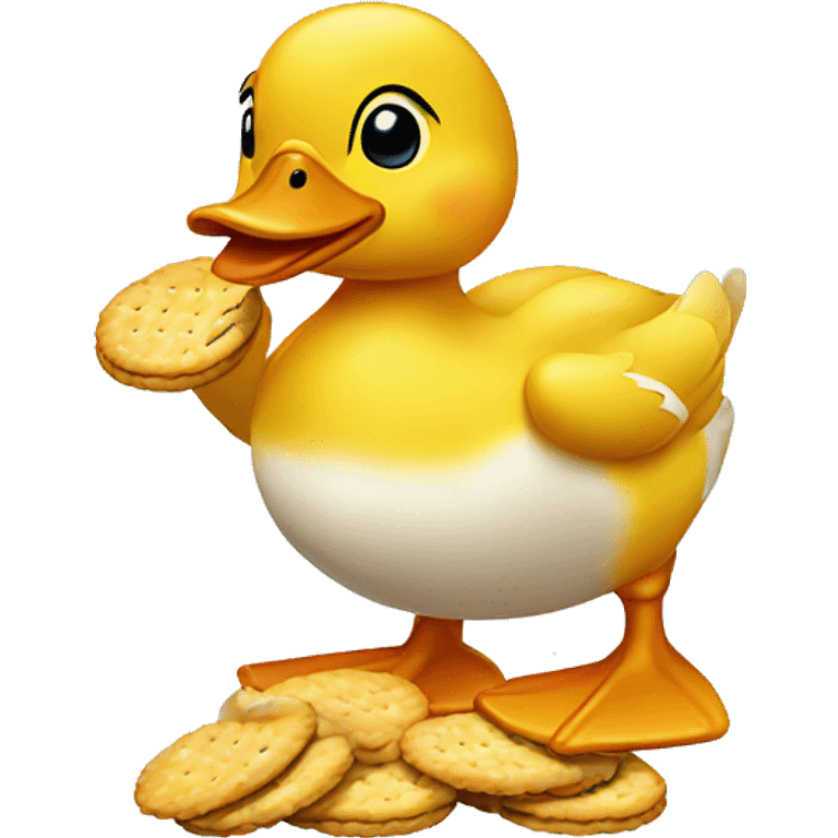 Duck eating crackers emoji