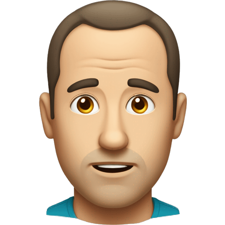 a receding hairline man looking up at his hair shocked emoji