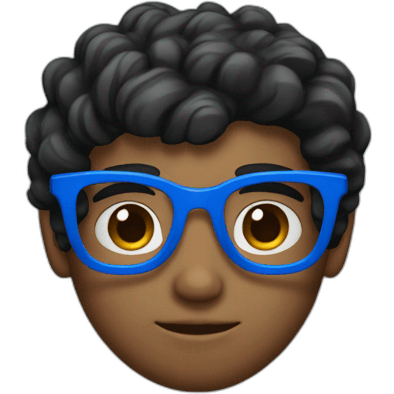 cute italian guy with slightly wavy black hair and blue glasses emoji