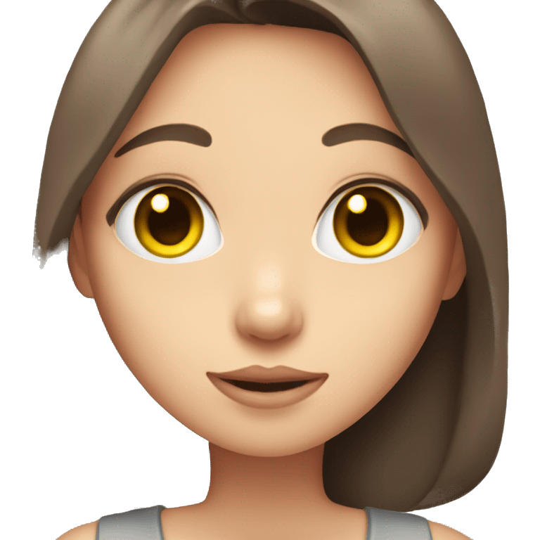 a blue-eyed girl with brown hair, a black cat with yellow eyes in her arms emoji