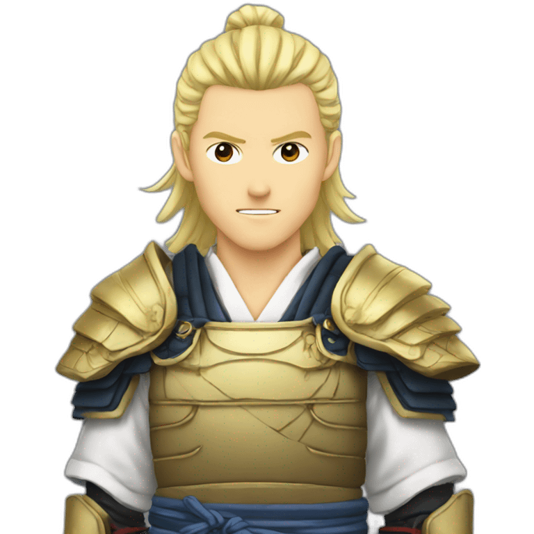 Blonde man manga samurai emoji