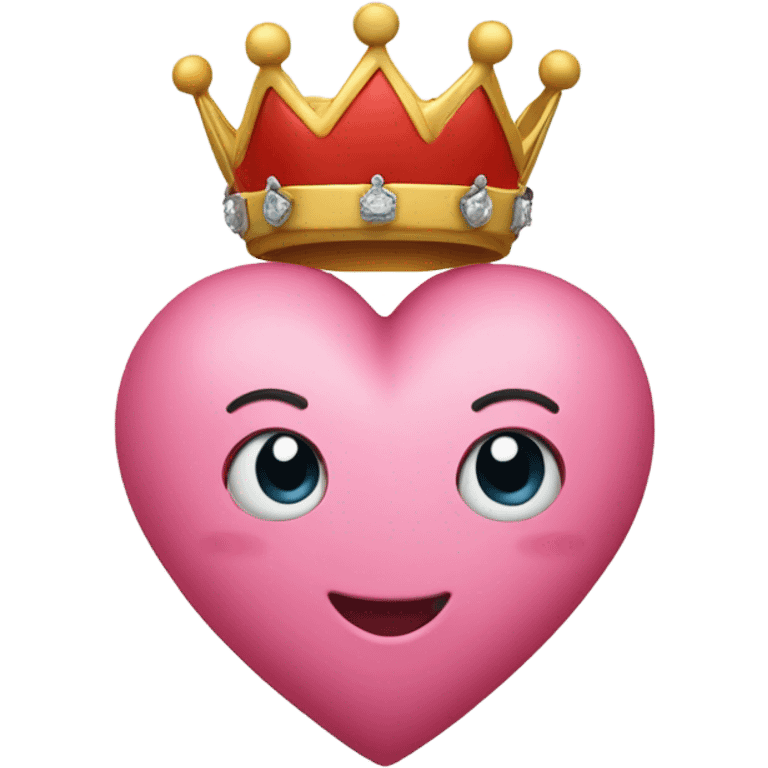 Love heart wearing a crowns with hands emoji