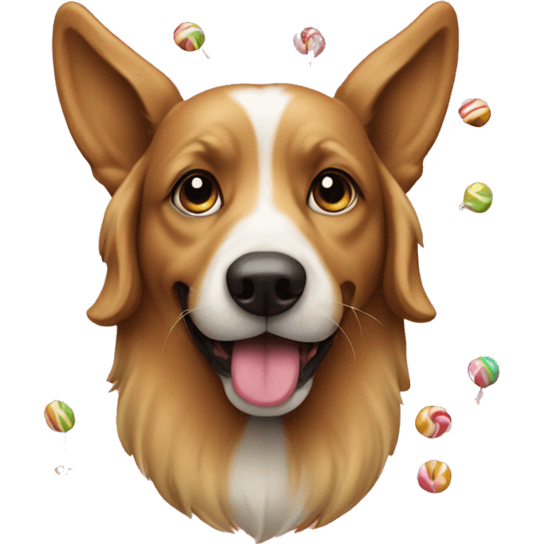 Dog with candy emoji