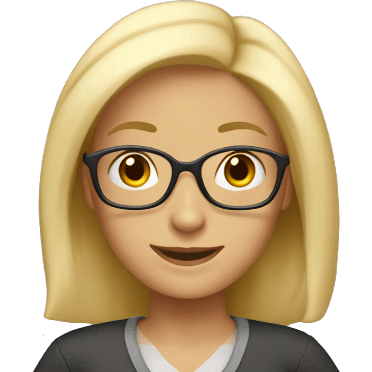 Teacher woman happy blond mid length hair emoji