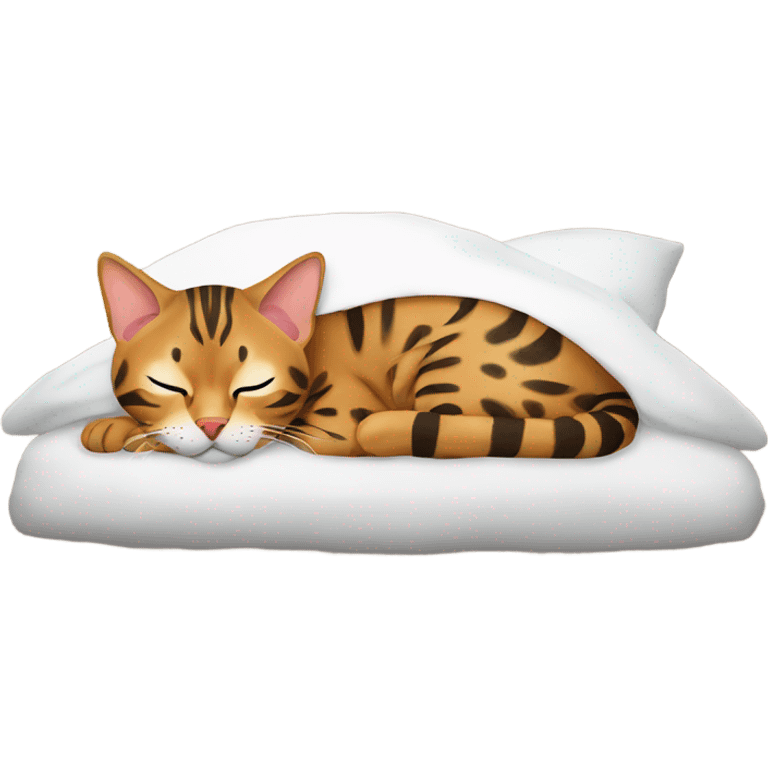 The Bengal cat is sleeping emoji