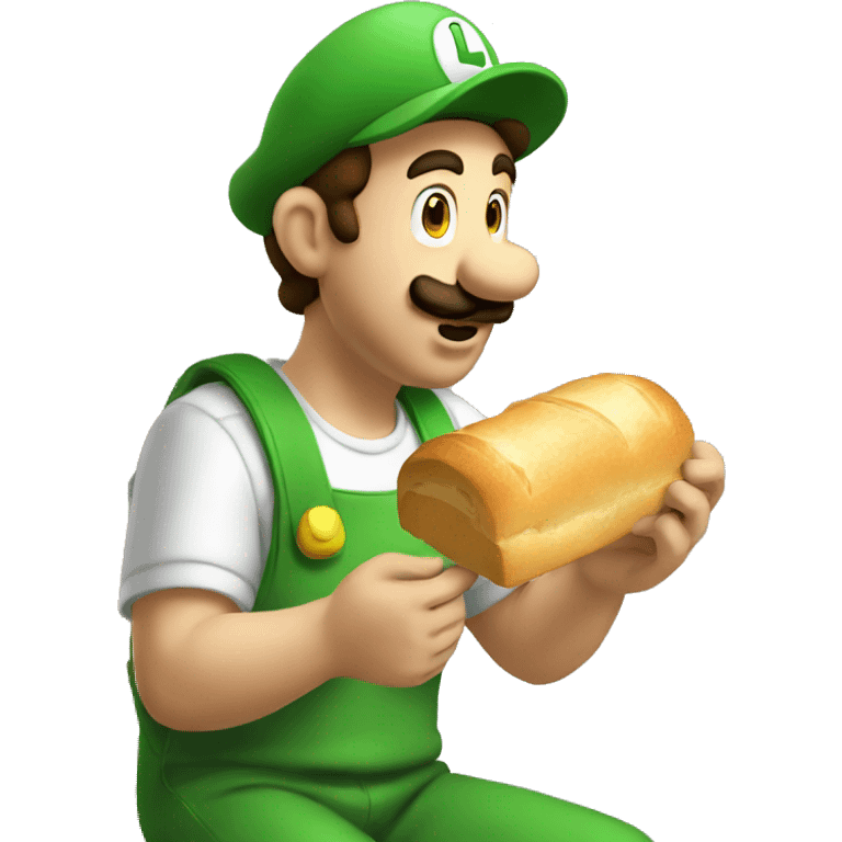 Luigi eating bread  emoji