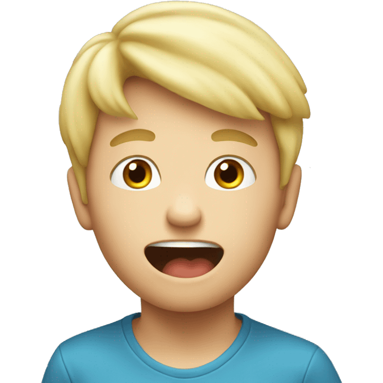 Blonde boy farting emoji