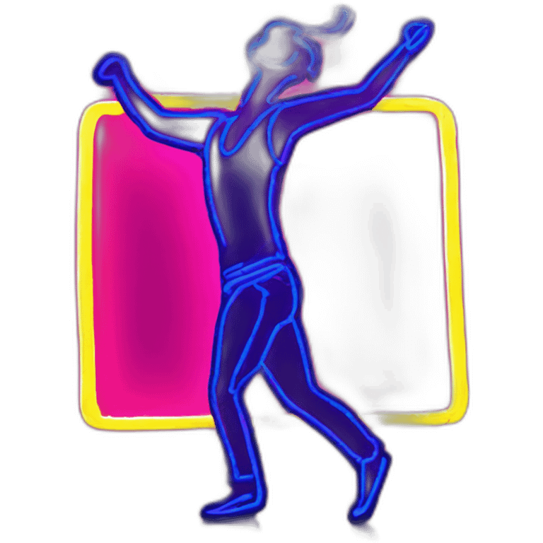  male dancer neon sign booty emoji