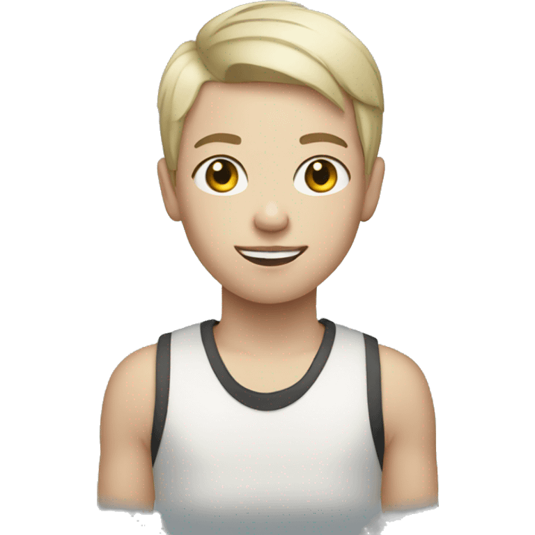 teenager with white skin and short hair playing drums emoji