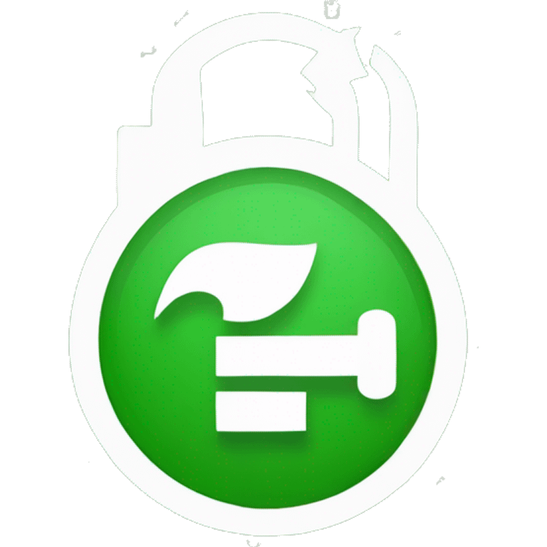 check mark backgorund green, inside white, right corner small white lock  emoji