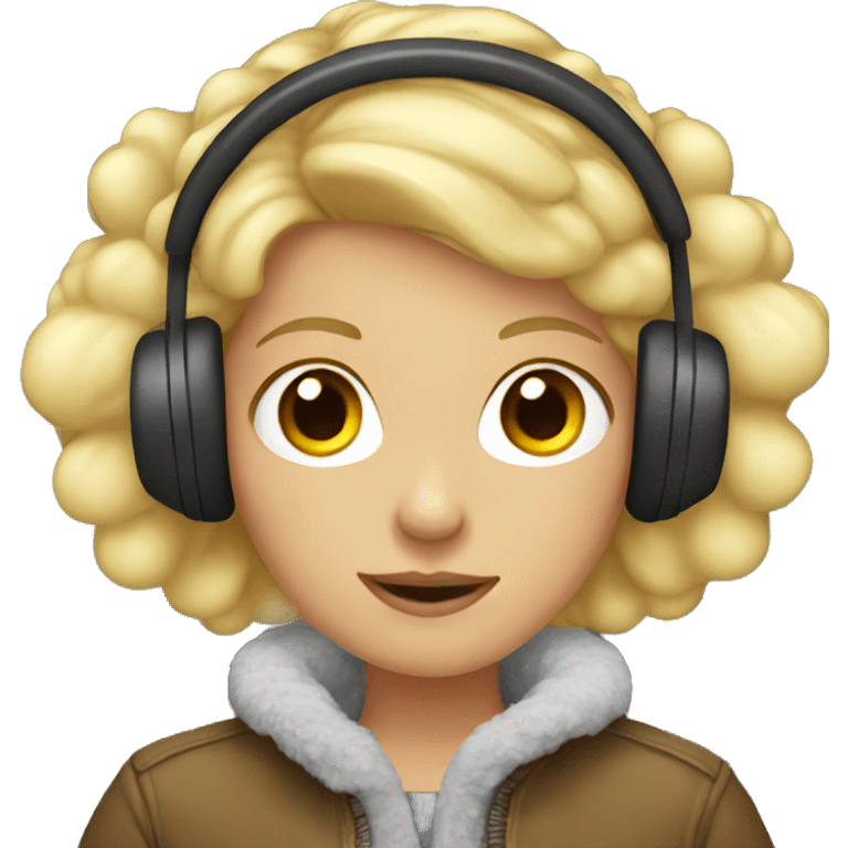 Blonde girl with earmuffs emoji