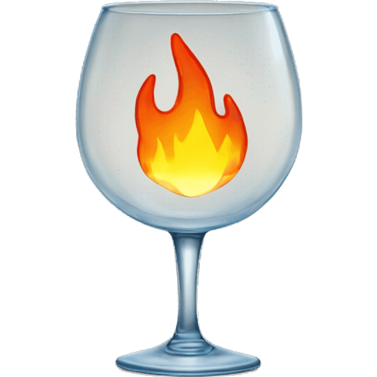 A large fire inside an empty glass like it's burning but not melted emoji