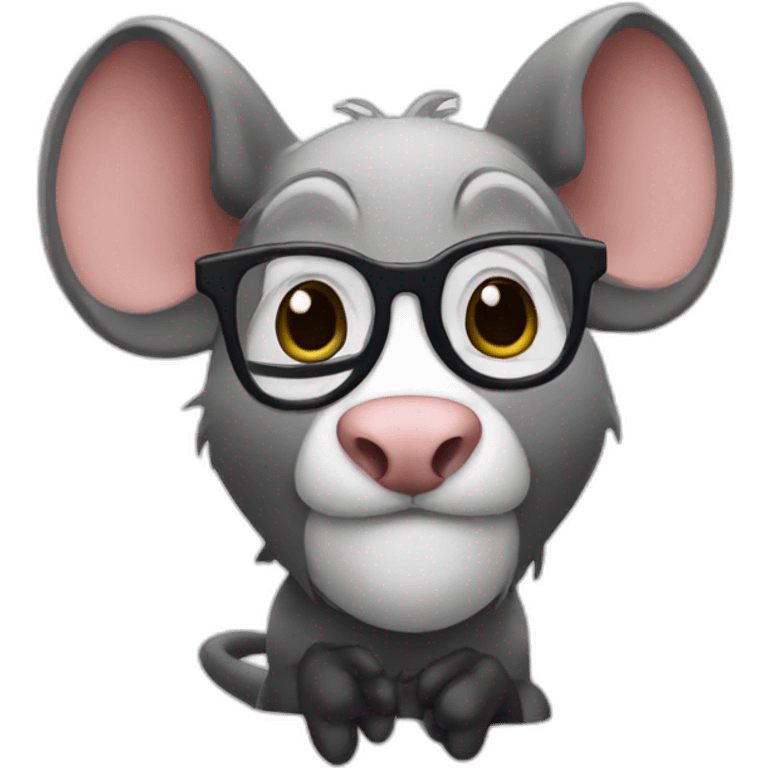 nerd face dark rat emoji