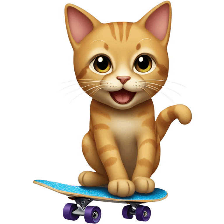 Cat on a skateboard emoji