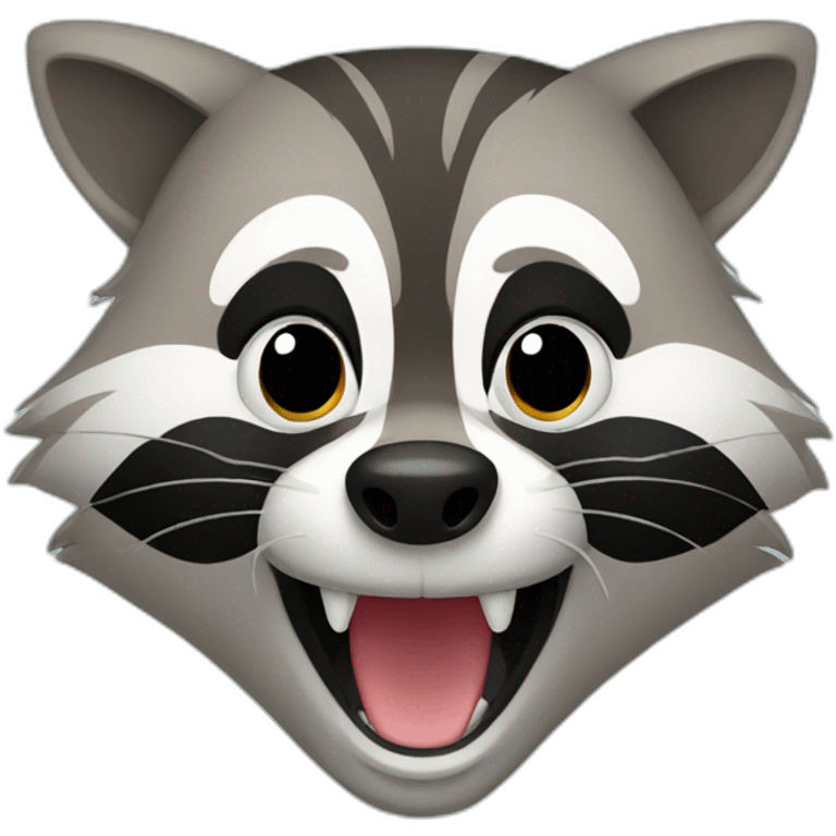 Cartoon Raccoon celebrating emoji