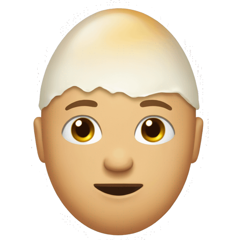 Boiled egg with short hair emoji