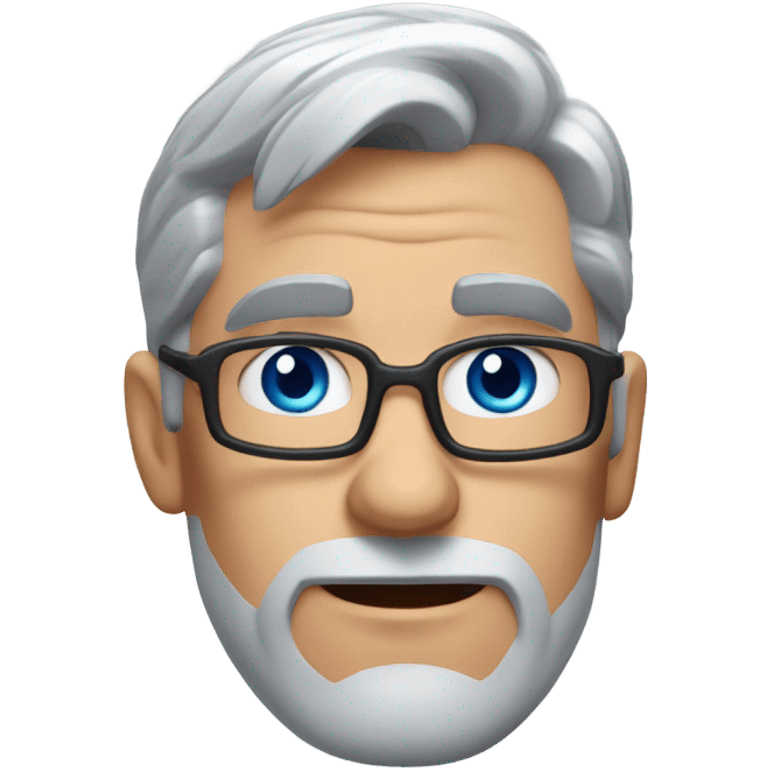 flying superman, blue eyes, grey hair, Pixar style emoji