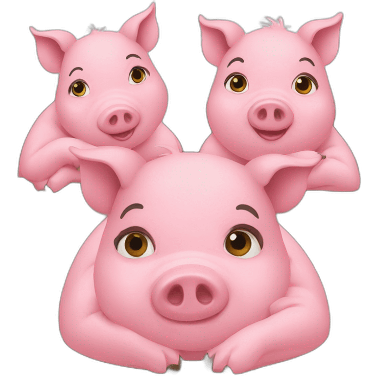 Three pigs attending college emoji