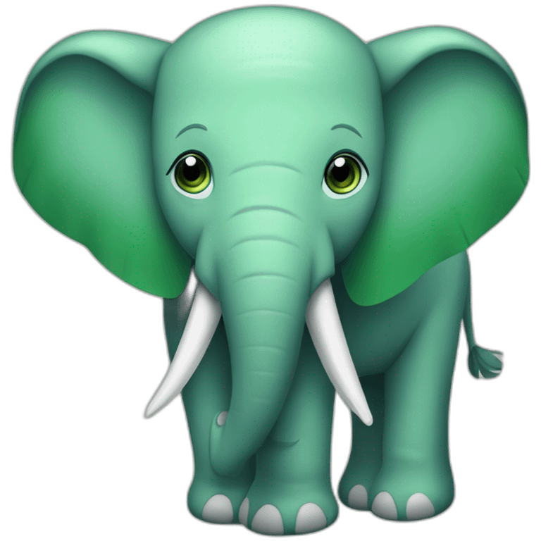 elefante con manos y piernas verdes emoji