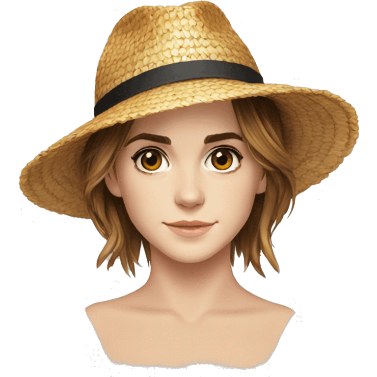 Emma Watson Avec un chapeau de paille de Luffy  emoji