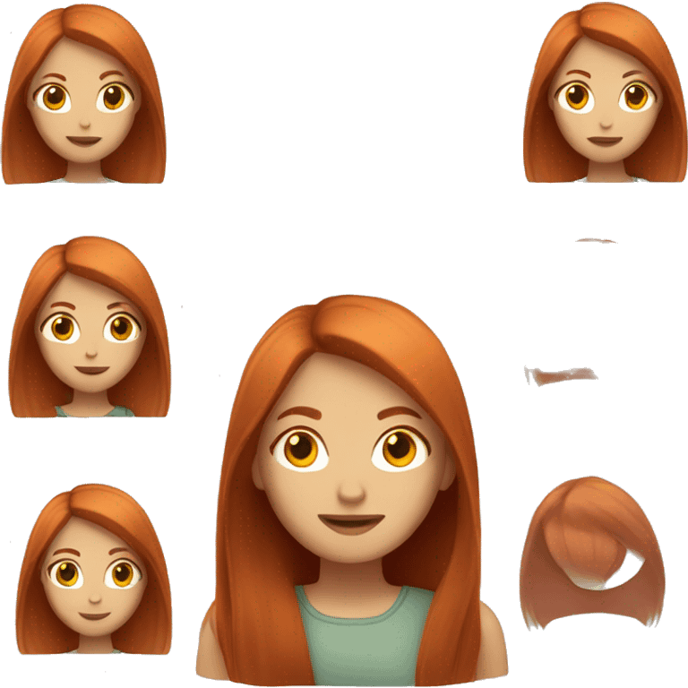 red-haired girl with straight long hair emoji