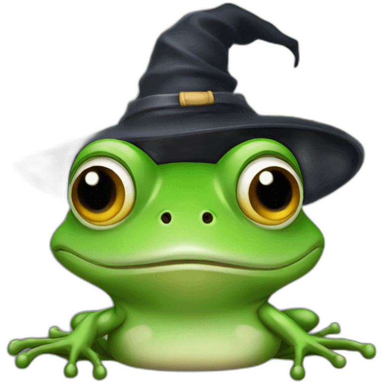 frog wearing witch hat emoji