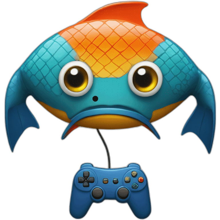 poisson avec une manette emoji