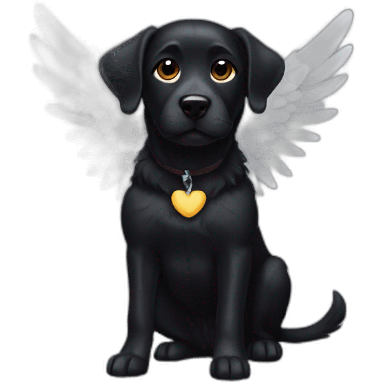 Black dog with wings emoji