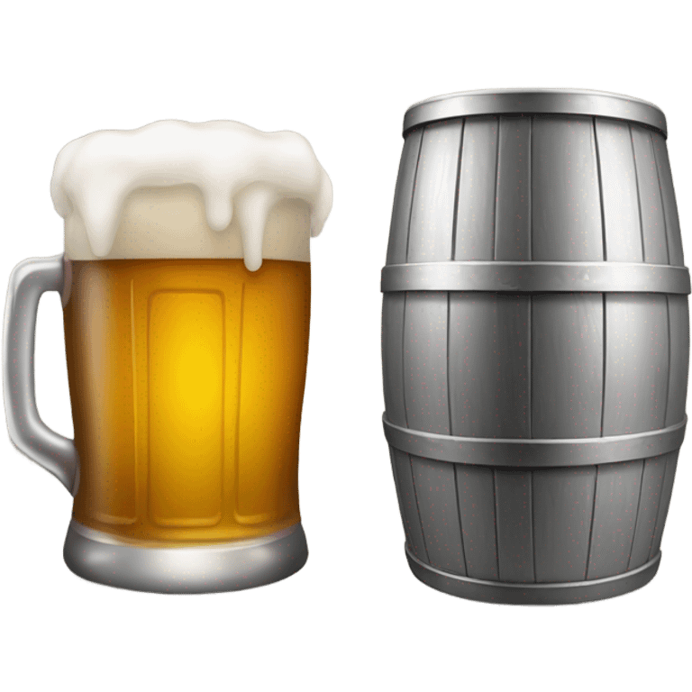 Keg and a beer glass emoji