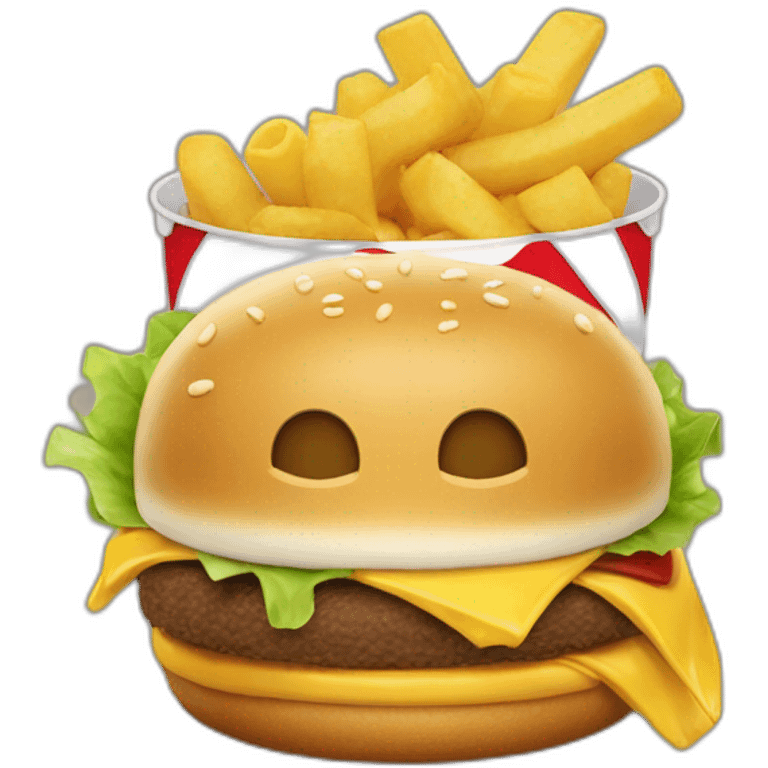 Chat qui mange un mcdo emoji