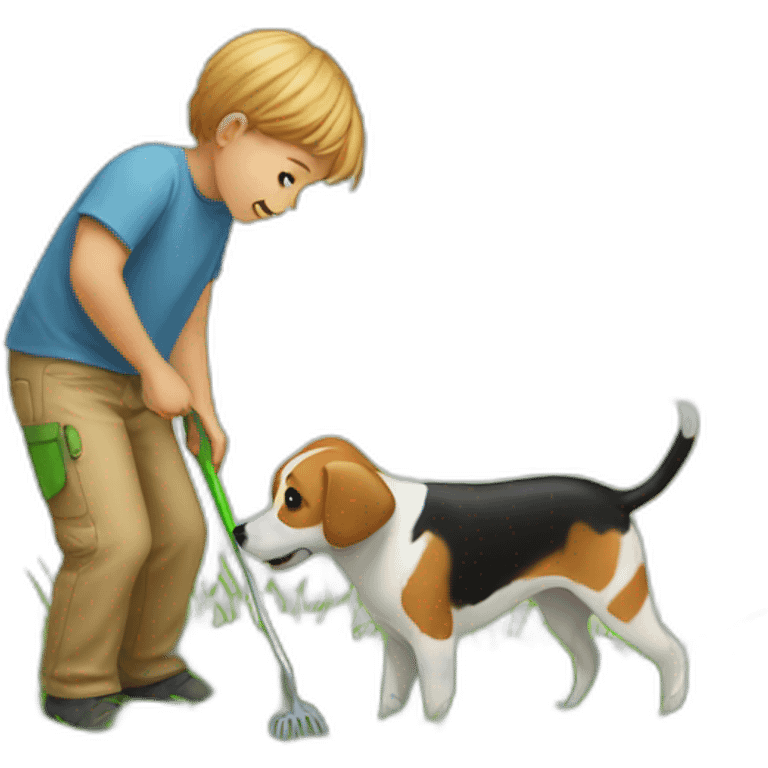 cutting grass small child helping a dog emoji