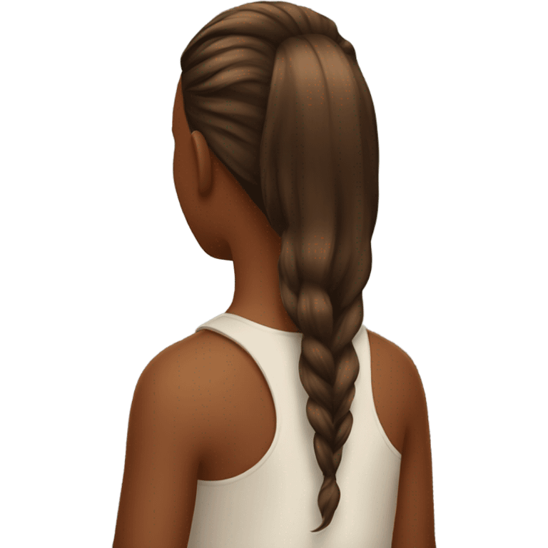 Back of hair, long, brown  emoji