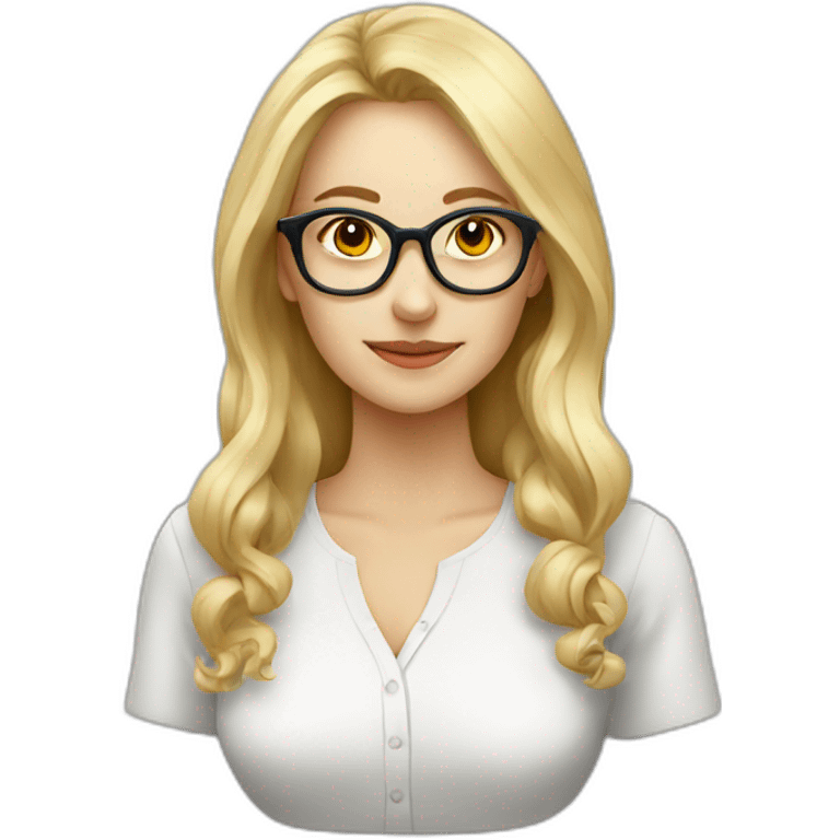 blonde european women with glasses psychology emoji