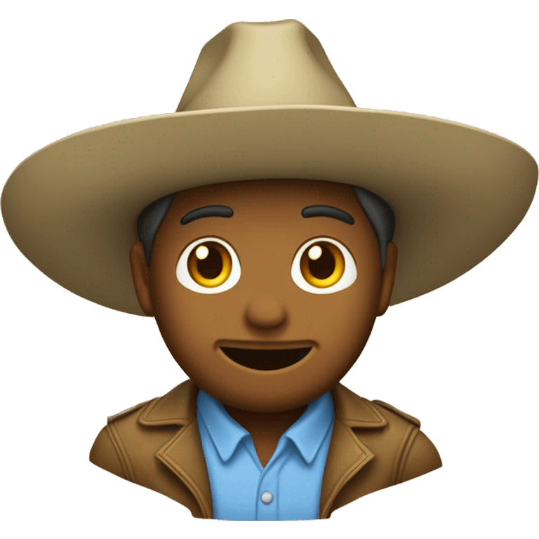 Un Explorador son sombrero con cara de sorpresa emoji