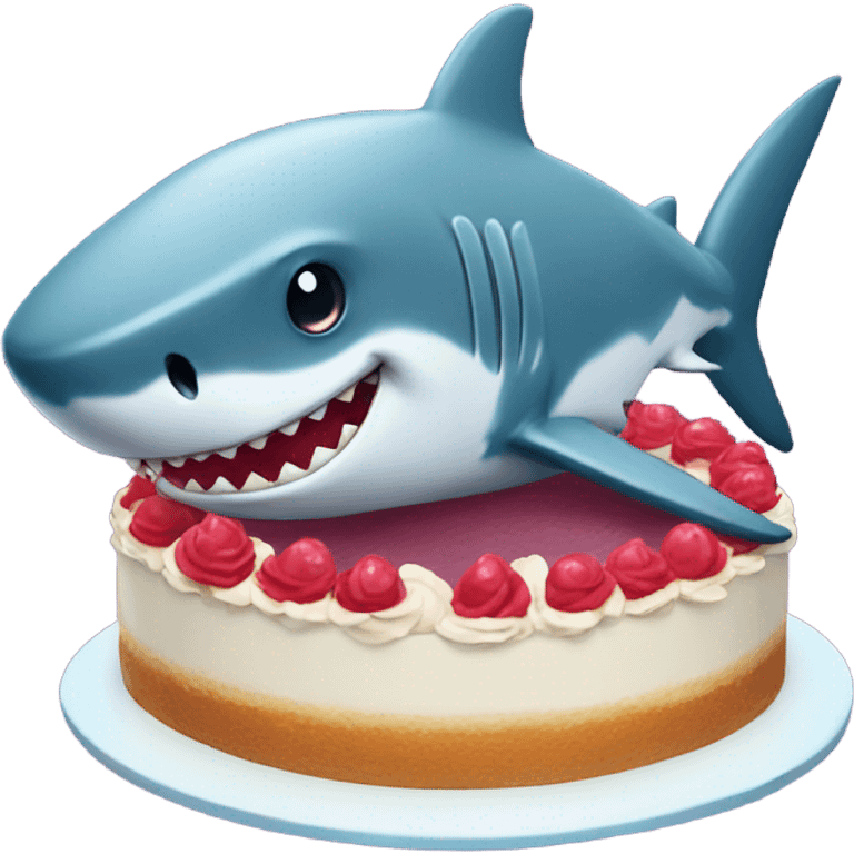 shark with a cake emoji