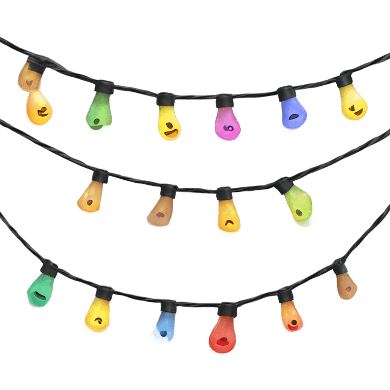 string of rainbow fairy lights emoji