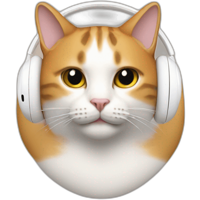 cat  airpods max on head emoji