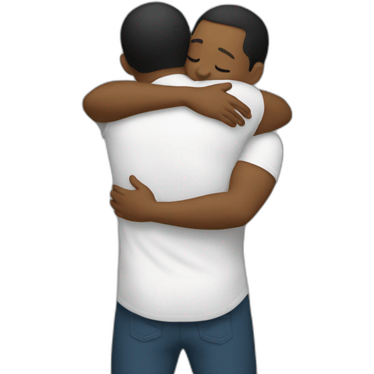 Perform hug in white people emoji