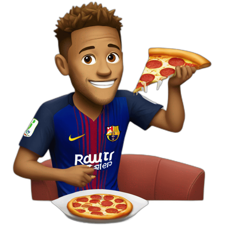 neymar jr eating pizza emoji