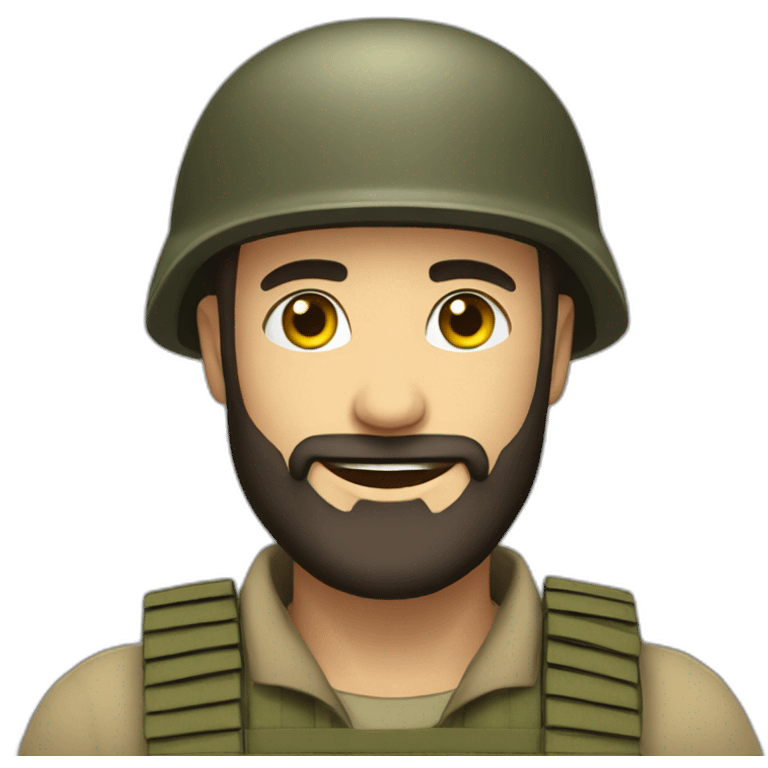 bearded man IDF soldier happy emoji