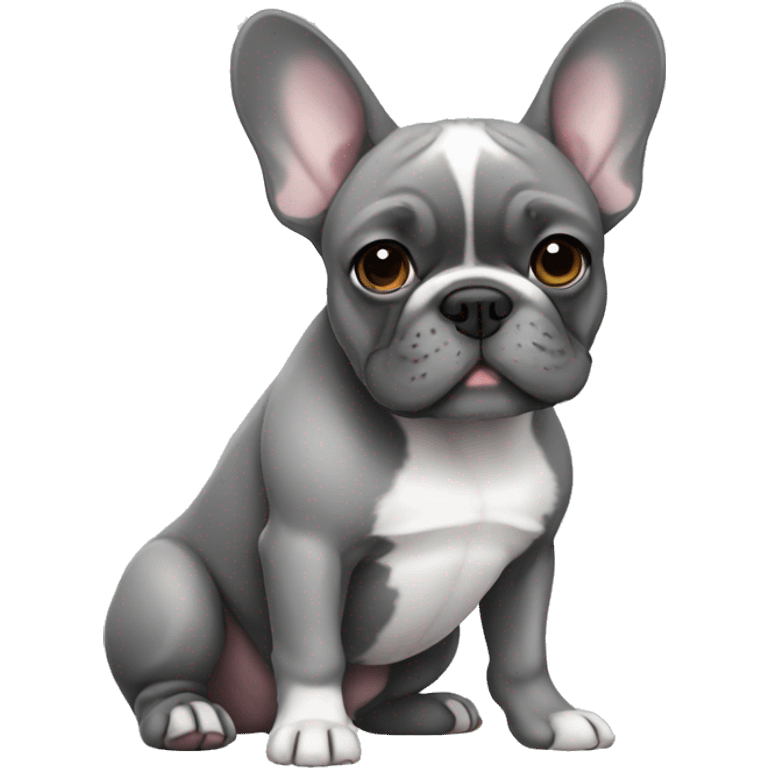 French bulldog grey emoji