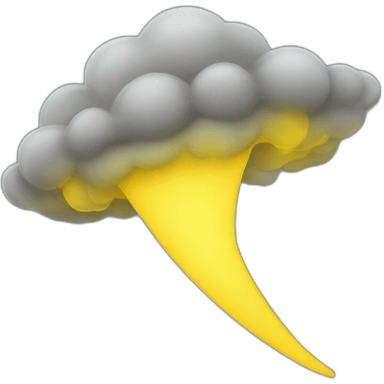 A grey Tornado with yellow thunder through the middle emoji