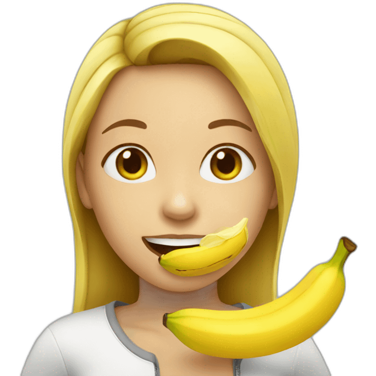 Girl eating banana emoji