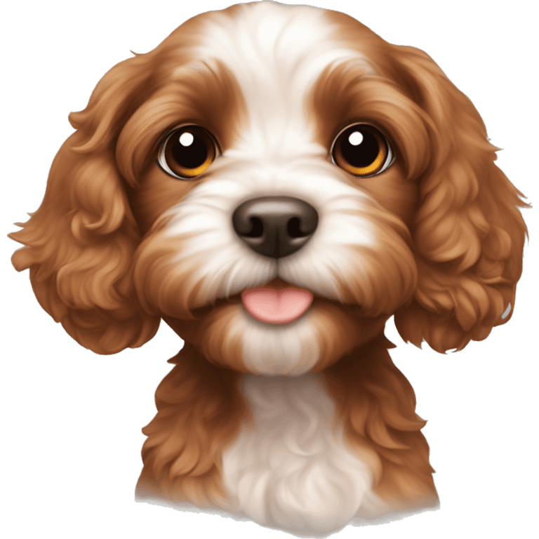 puppy cavoodle brown red boy emoji