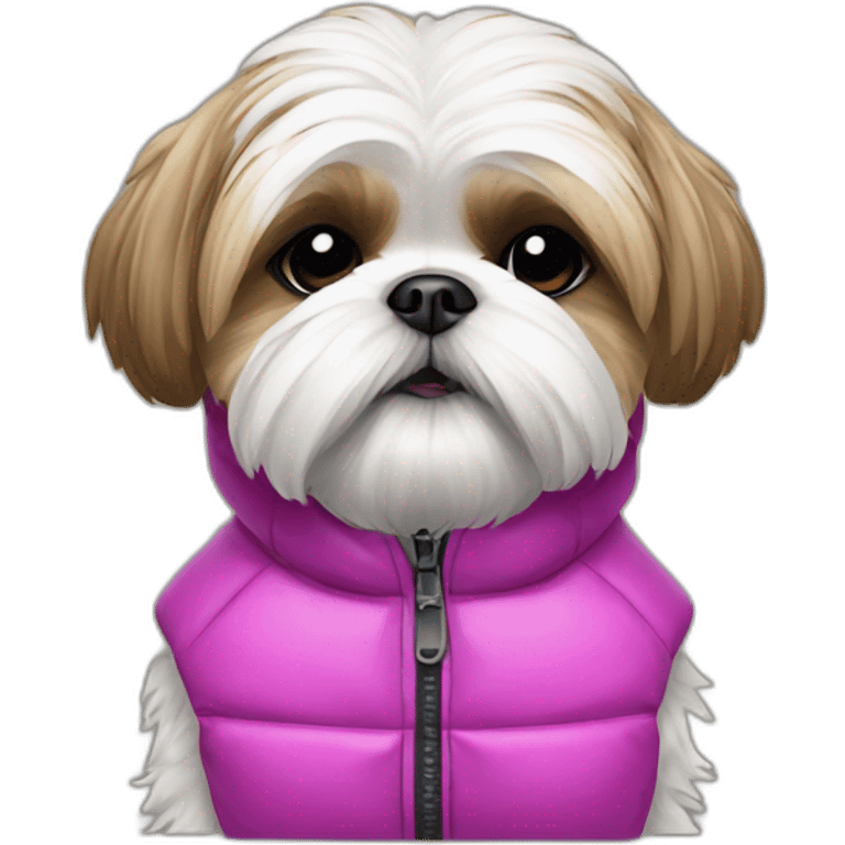 shih tzu with a puffer jacket emoji